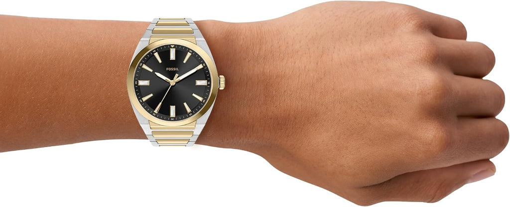 Fossil Reloj Everett de acero inoxidable con tres manecillas para mujer