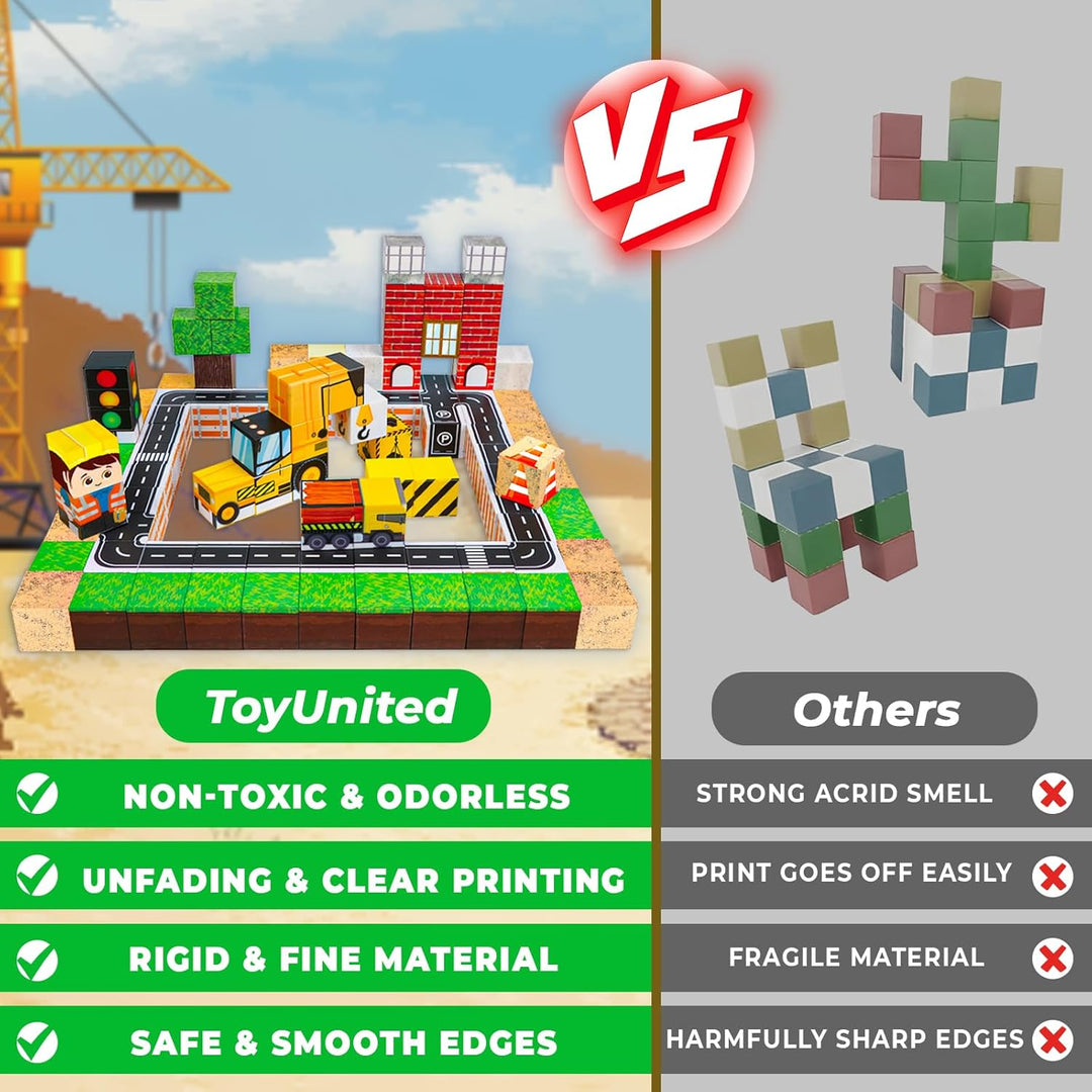 ToyUnited Bloques magnéticos \u2013 Juego de 100 bloques de constru...