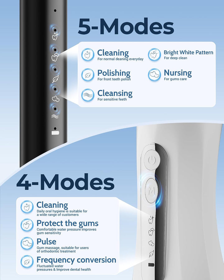 Cepillo de dientes eléctrico sónico y hilo dental eléctrico para ad...