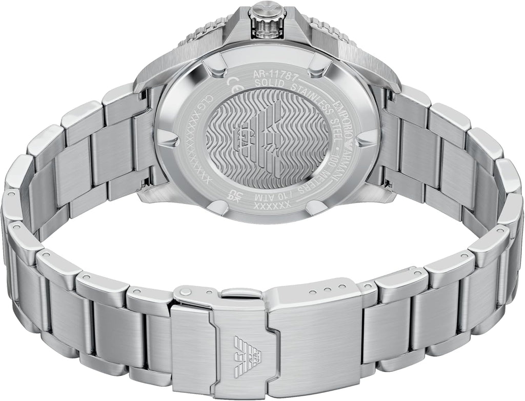 Reloj Emporio Armani World Explorer de acero inoxidable, tres agujas y energía solar