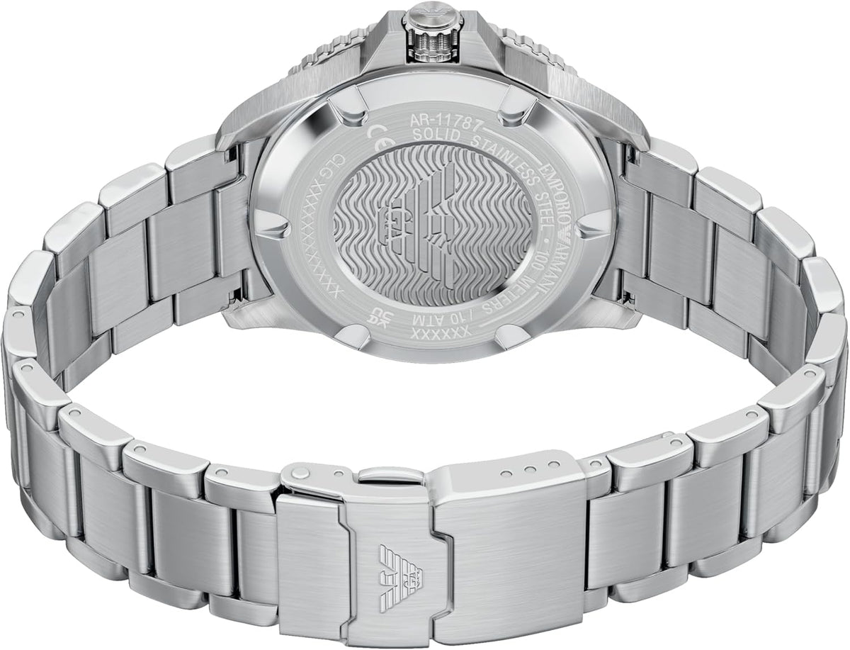 Reloj Emporio Armani World Explorer de acero inoxidable, tres agujas y energía solar