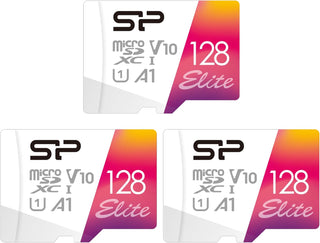 Silicon Power - Paquete de 3 tarjetas de memoria microSDXC Elite UH...