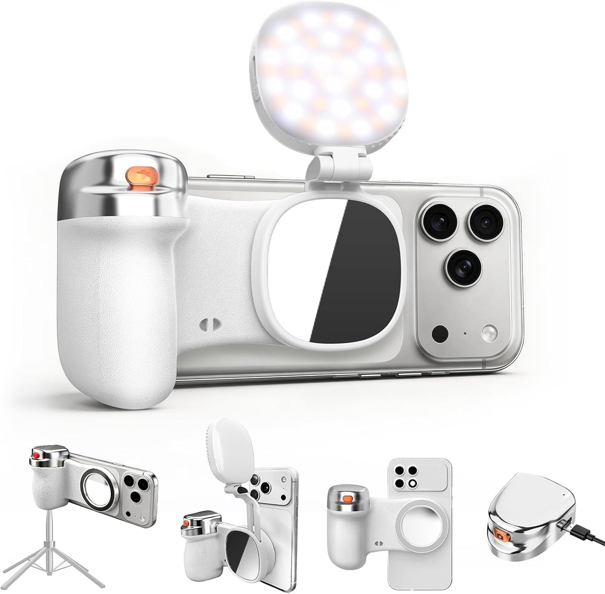 Agarre magnético para cámara y paquete de luz para selfie, control remoto