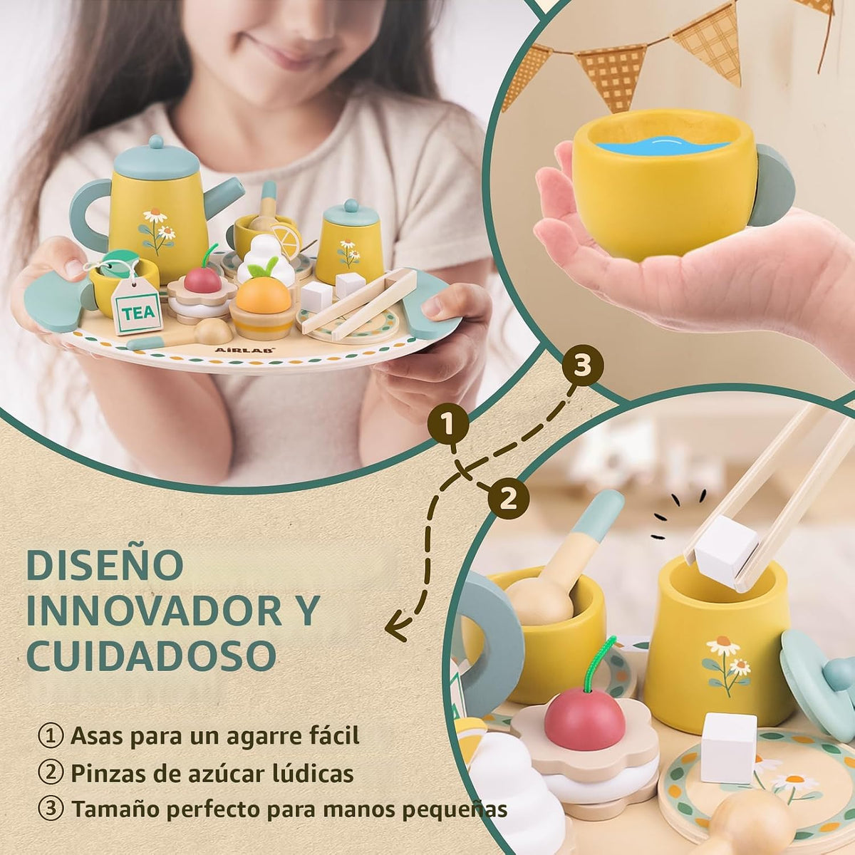 Tea Sets para 3-5 Girl Birthday Gift 3 Year Old Princess Party