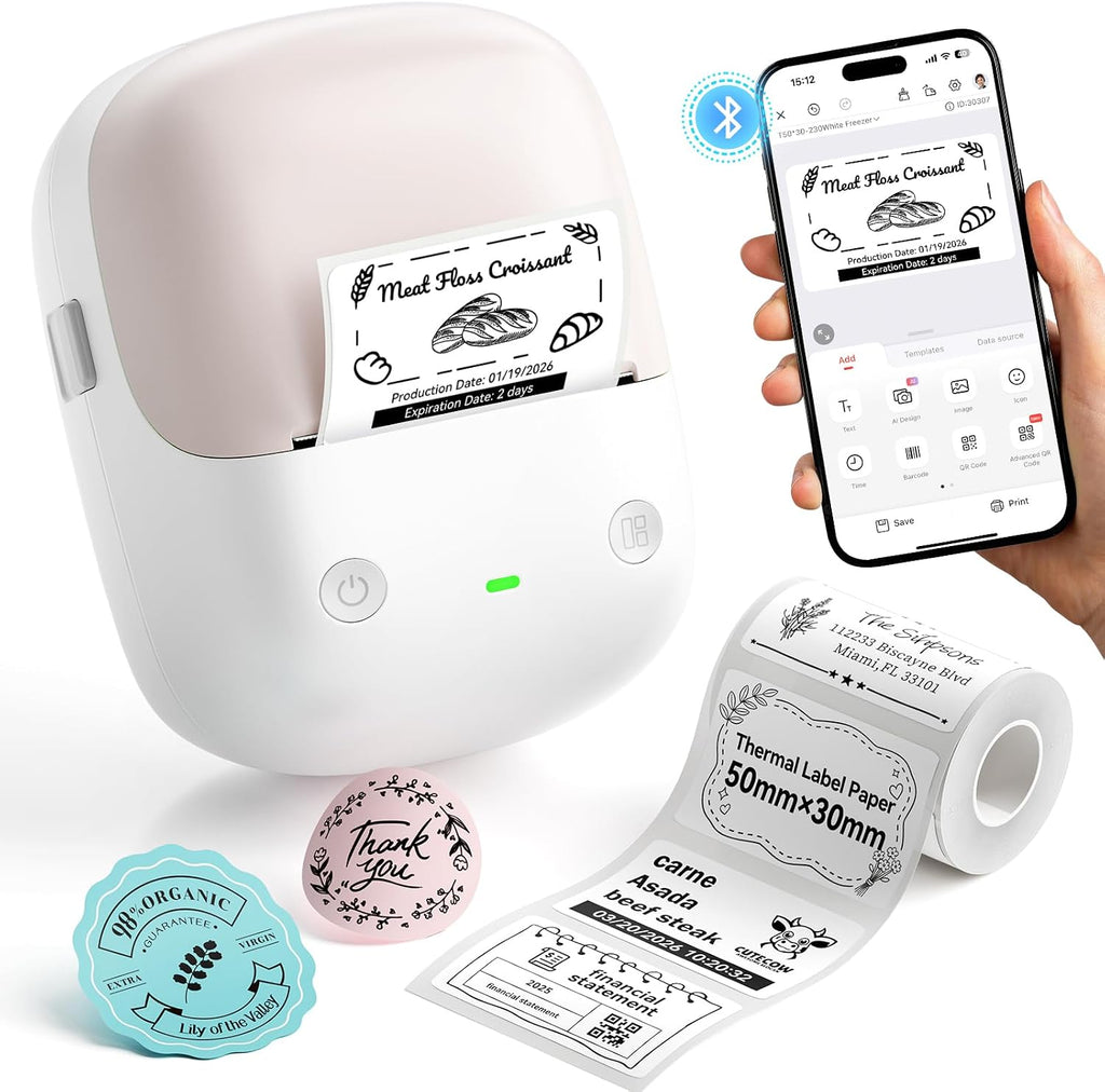 NIIMBOT Máquina etiquetadora B2 con cinta para oficina en casa, rosa