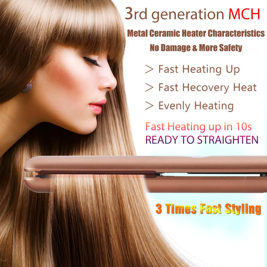 NITION - Plancha profesional de titanio para cabello, para un estil...