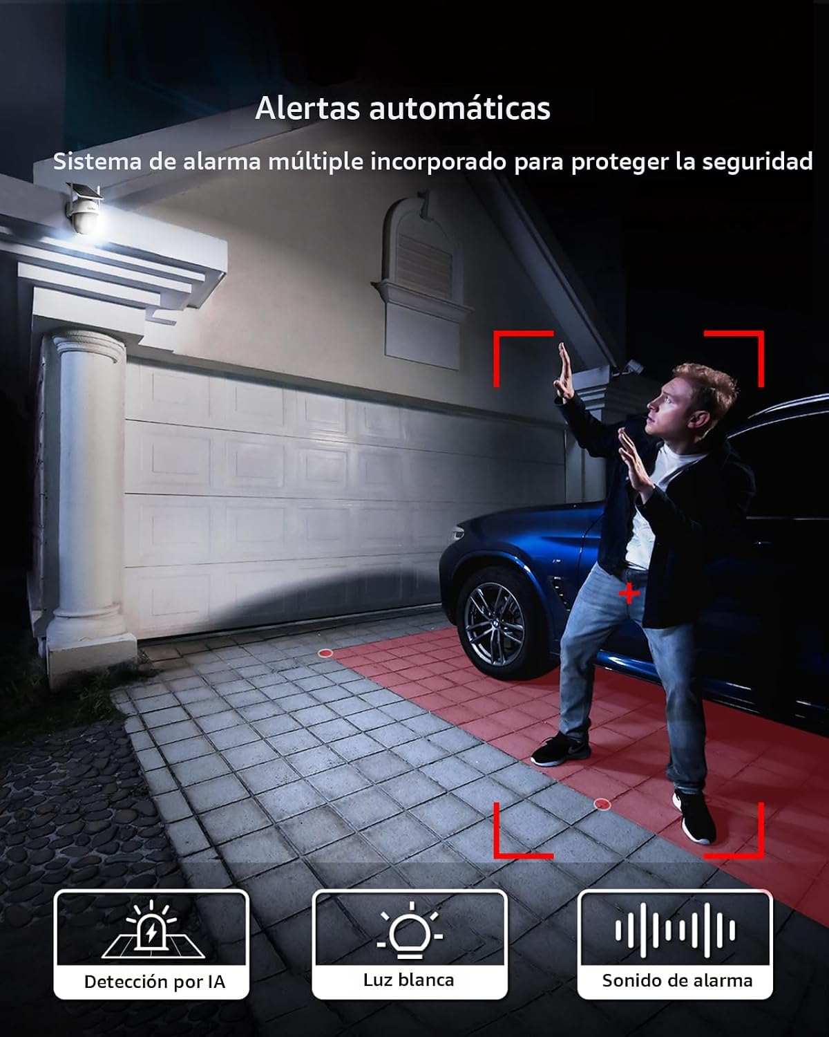 aosu Cámara solar inalámbrica para exteriores, cámara de seguridad