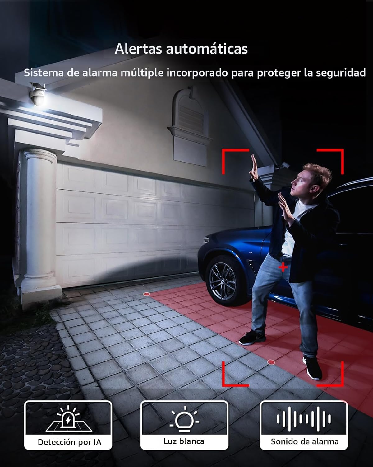 aosu Cámara solar inalámbrica al aire libre para vigilancia casera