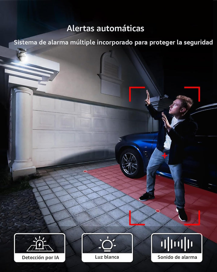 AOSU Cámara solar de seguridad para exteriores \u2013 Cámaras de se...