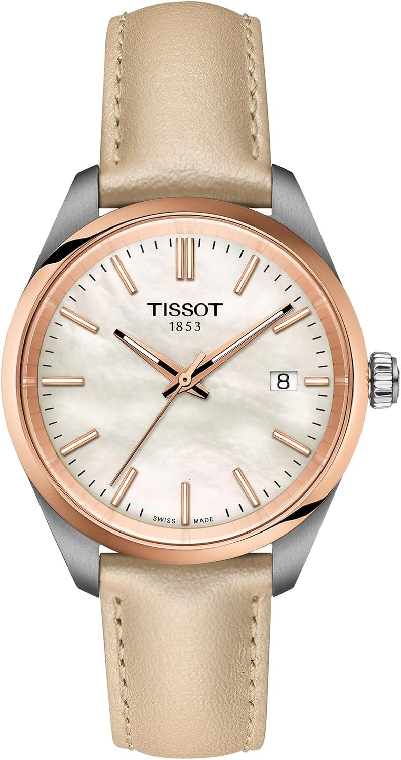 Tissot PR 100, cuarzo suizo, 1.339 in, esfera de nácar, reloj para mujer