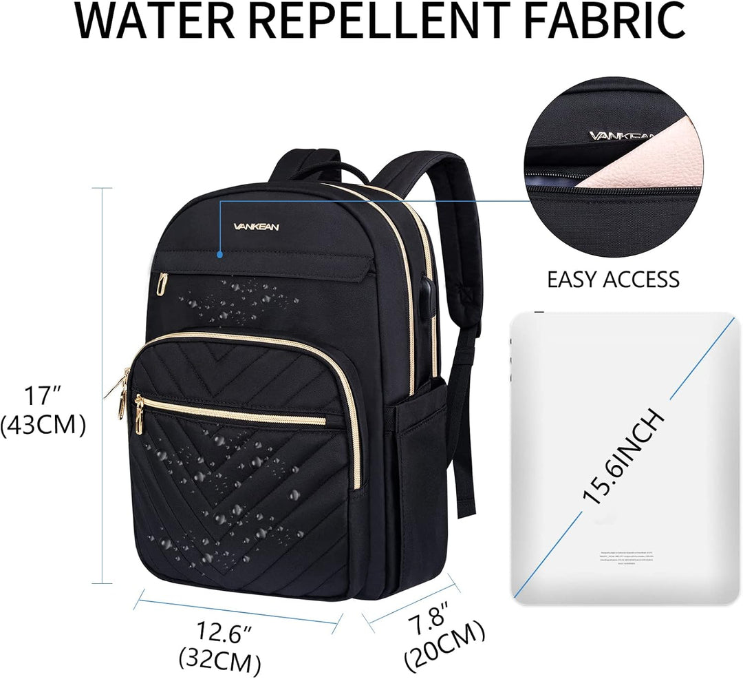 VANKEAN Mochila para laptop de 15.6 pulgadas para mujeres y hombres...