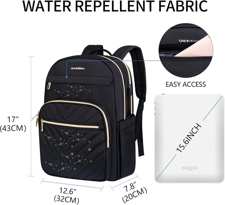 VANKEAN Mochila para laptop de 15.6 pulgadas para mujeres y hombres...