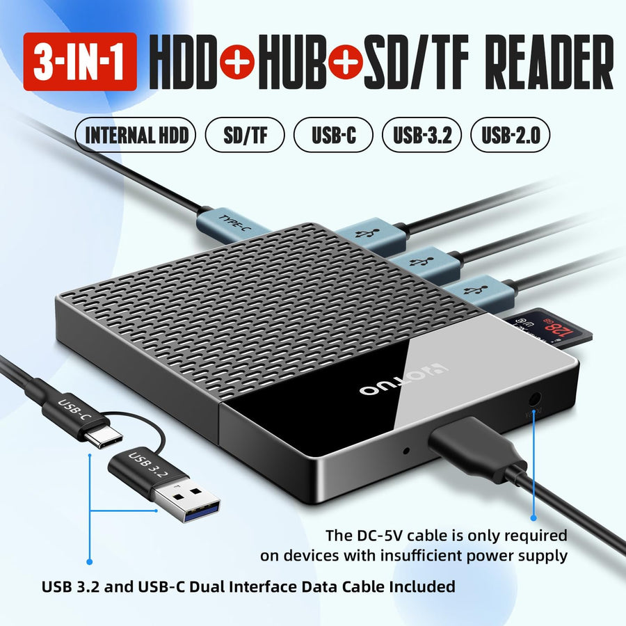 YOTUO Estación de acoplamiento portátil de 500GB con disco duro ext...