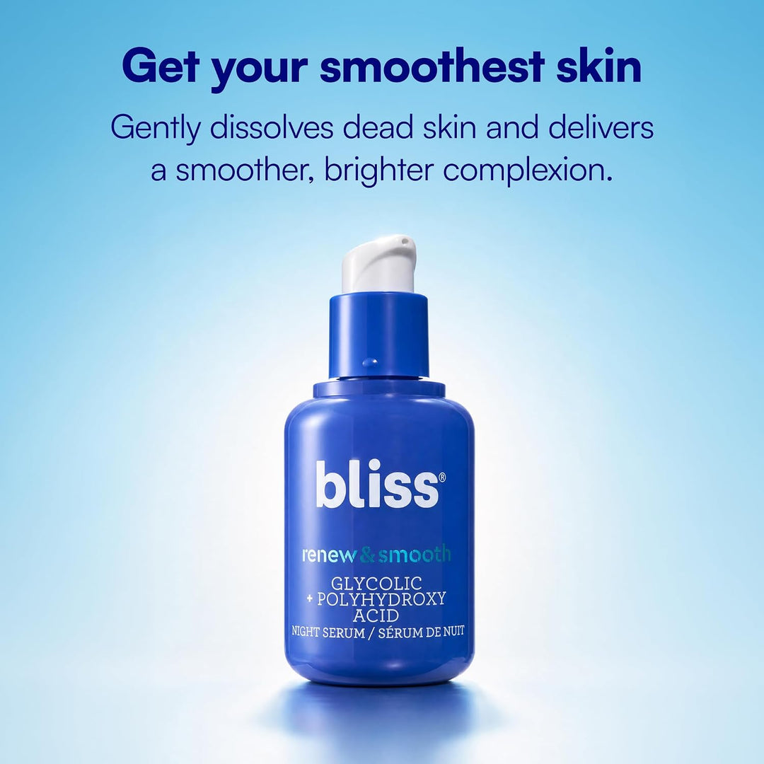 Bliss Glycolic + Polyhydroxy Acid Renew &amp; Smooth - Suero noctur...
