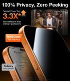 UltraGlass TOP 9H+ Armor - Protector de pantalla de privacidad para iPhone