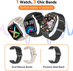 Reloj inteligente para mujer (3 bandas), rastreador de actividad física HD de 1.85 pulgadas con llamadas Bluetooth, reloj inteligente impermeable IPX8 para iPhone Android, más de 112 modos deportivos