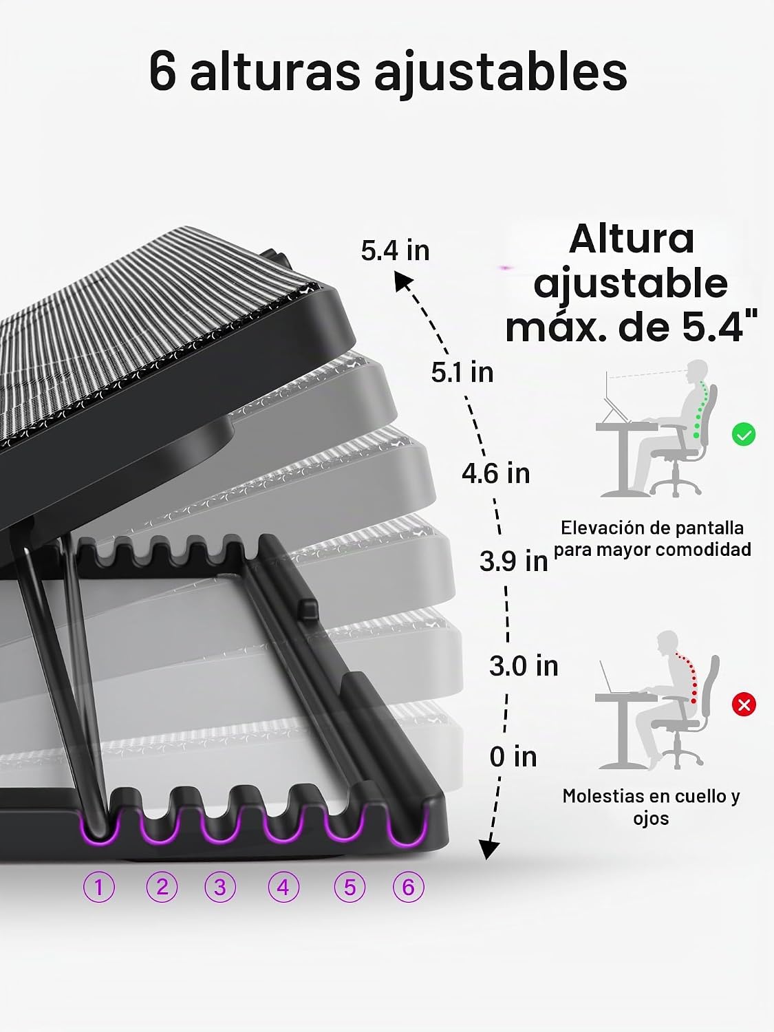 Kootek Almohadilla de enfriamiento para laptop, enfriador de laptop...