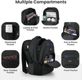 YAMTION Mochila negra para hombres y mujeres, mochila para laptop c...
