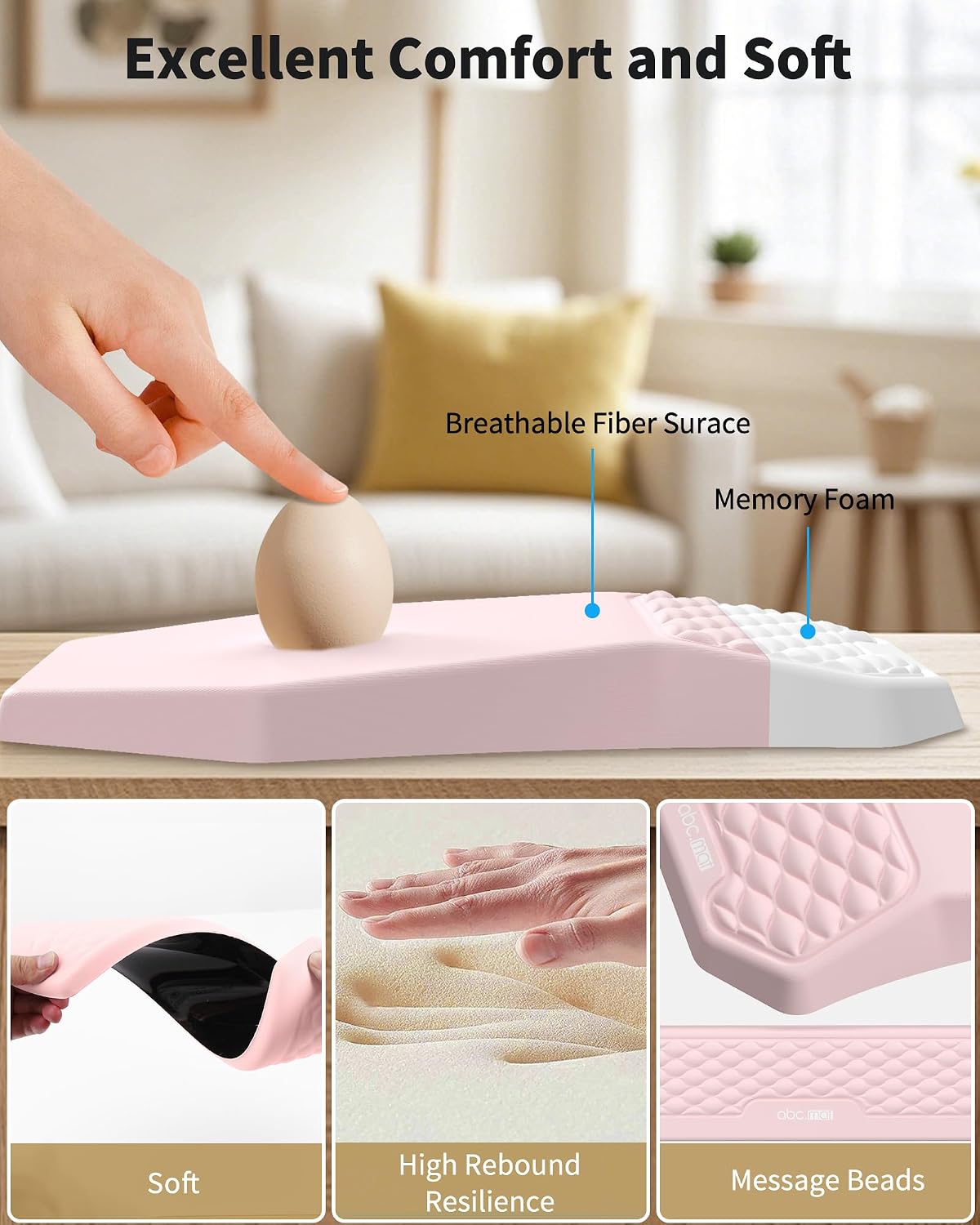 Juego de alfombrilla ergonómica para mouse con reposamuñecas y