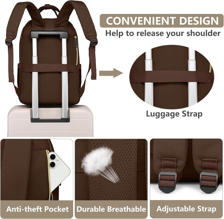 Mochila para laptop para mujer, bolsa de trabajo, mochila de viaje...