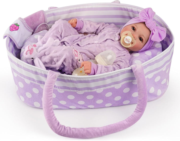 BABESIDE Muñecas de bebé Reborn realistas con moisés, cuerpo suave...
