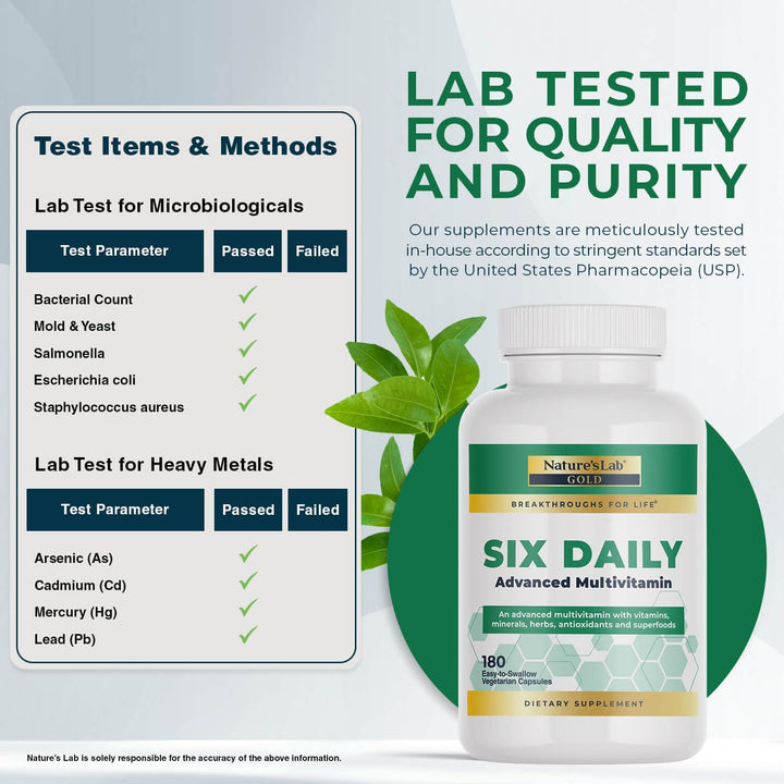 Nature's Lab Six Daily Advanced Multivitamínico - Más de 90 nut...