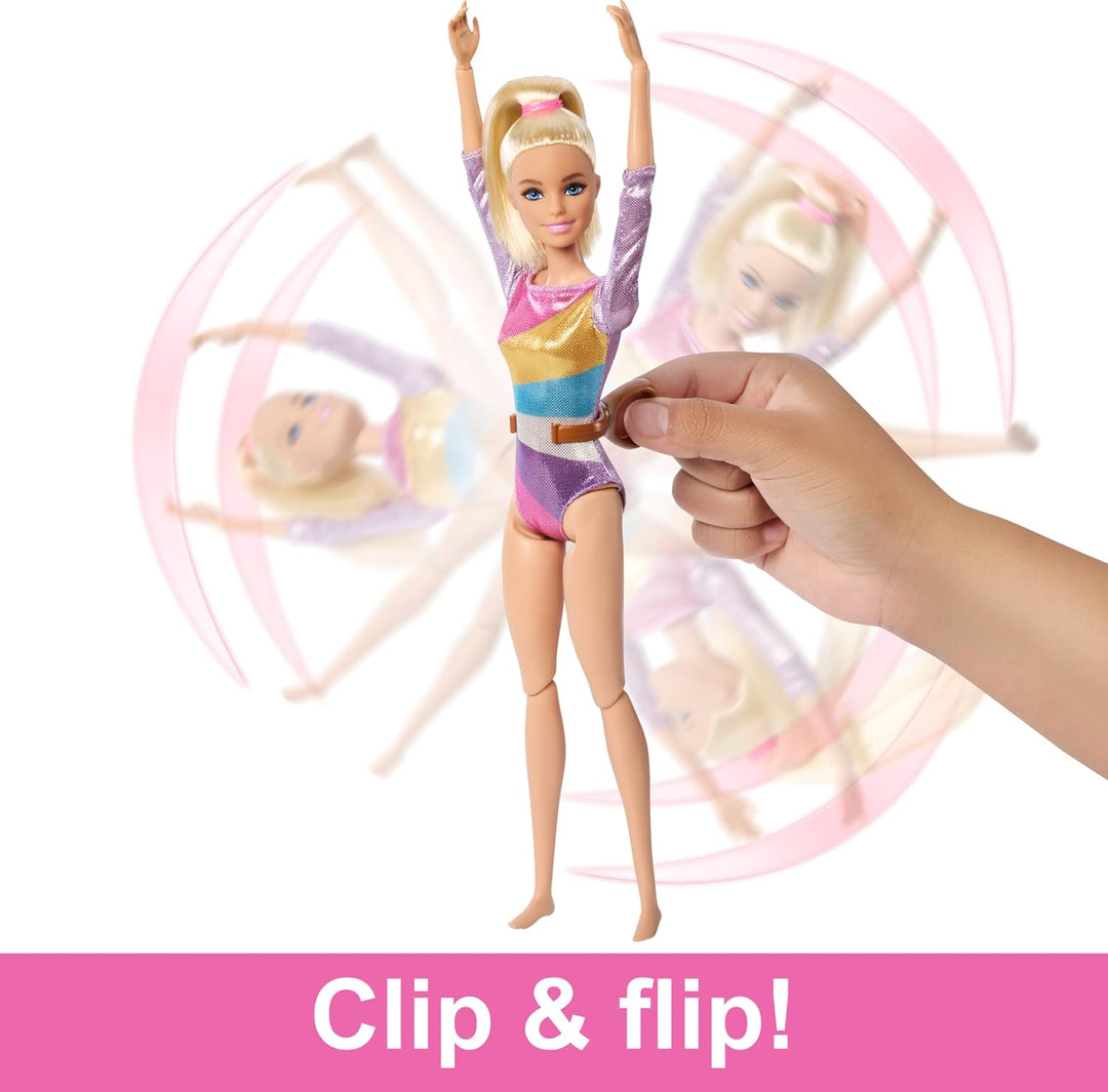 Muñeca de gimnasia Barbie y accesorios, juego con muñeca rubia de m...
