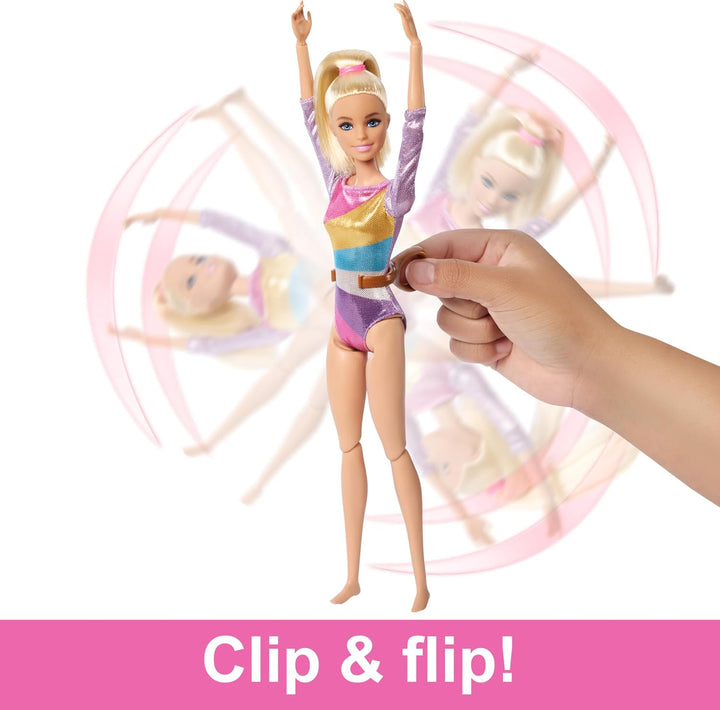 Muñeca de gimnasia Barbie y accesorios, juego con muñeca rubia de m...