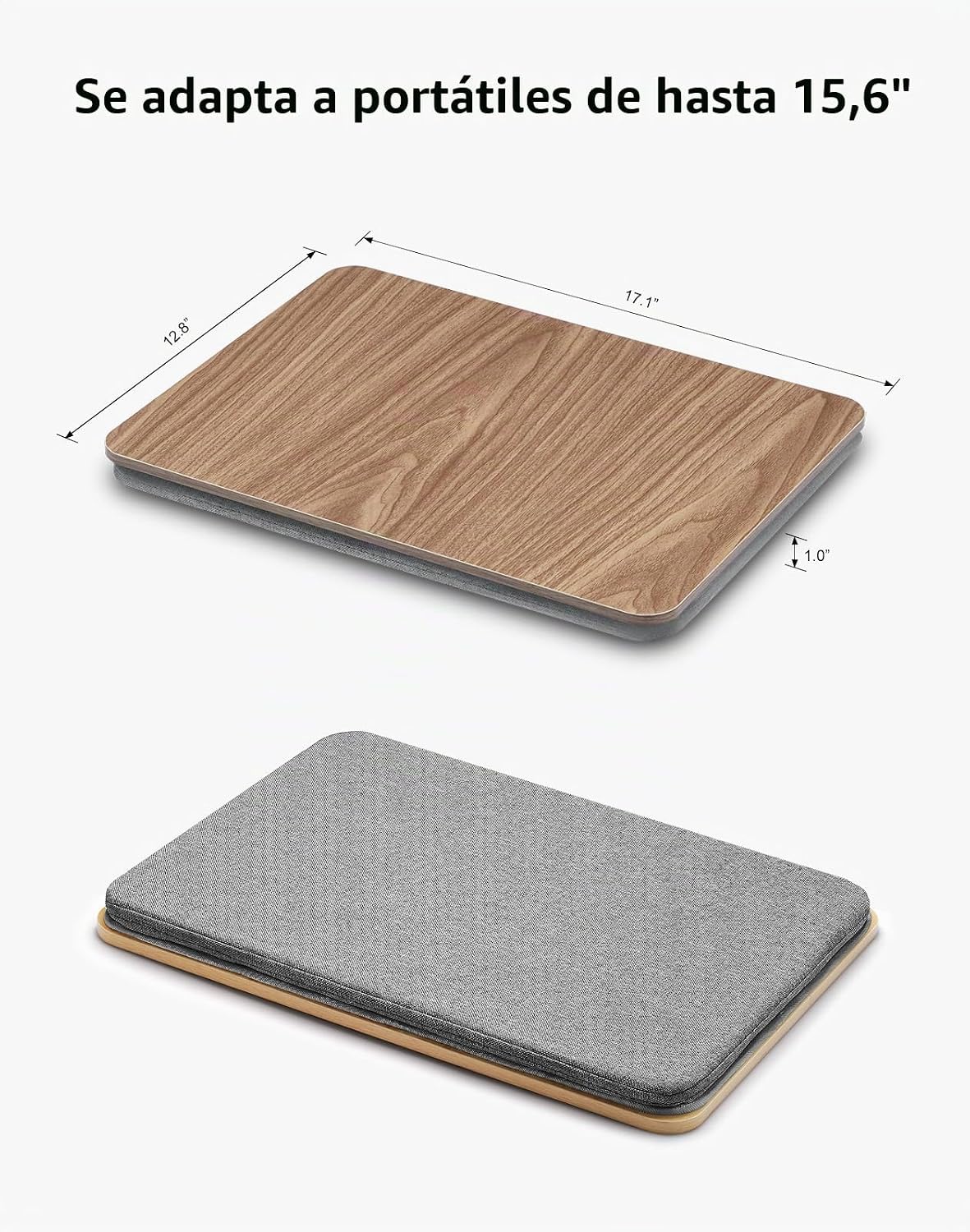 Escritorio Portátil para Laptop con Cojín de Almohada, Se Adapta a Laptops de hasta 15.6 Pulgadas, Soporte para Regazo para Cama y Sofá y Alfombra, Soporte para Libro/Tableta/Tablero de Dibujo