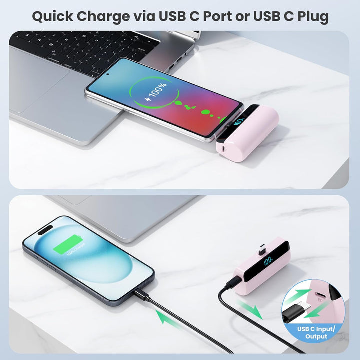 [Paquete de 2] Mini cargador portátil para iPhone 17\/16\/15, carga...