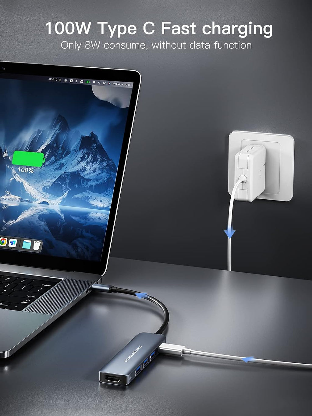 DockteckExpand, DE0004, hub USB 3.0 de 3 puertos