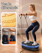Plataforma de Vibración para Ejercicio para Body Shaker y Pérdida de Peso, Plataforma Vibratoria con Bandas de Resistencia, 120 Niveles de Velocidad, Control Remoto, Entrenamiento de Cuerpo Completo, Equipo Compacto de Gimnasio para el Hogar