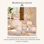 MACKENZIE-CHILDS Hervidor de té, 2 cuartos de galón, color rosa y blanco a