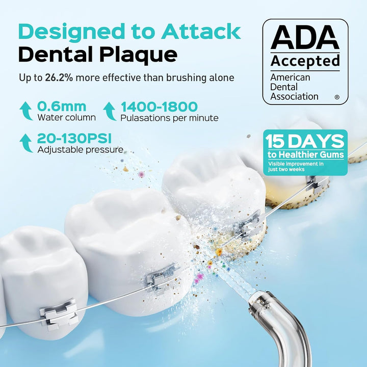 COSLUS Irrigador de agua portátil para dientes: 3 modos y 6 ajustes...