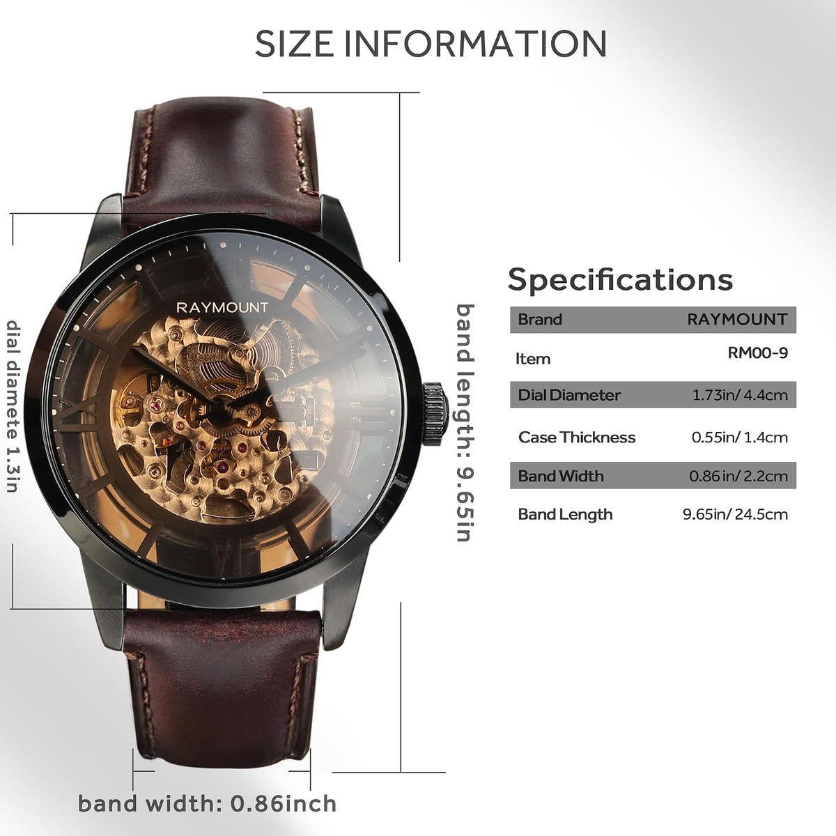 FORSINING Reloj automático para hombre con movimiento mecánico, esfera de esqueleto y correa de cuero