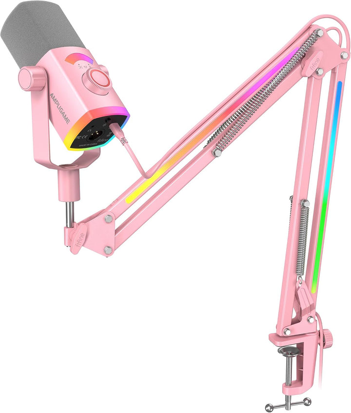 FIFINE Kit de micrófono para juegos XLR\/USB con soporte de brazo a...