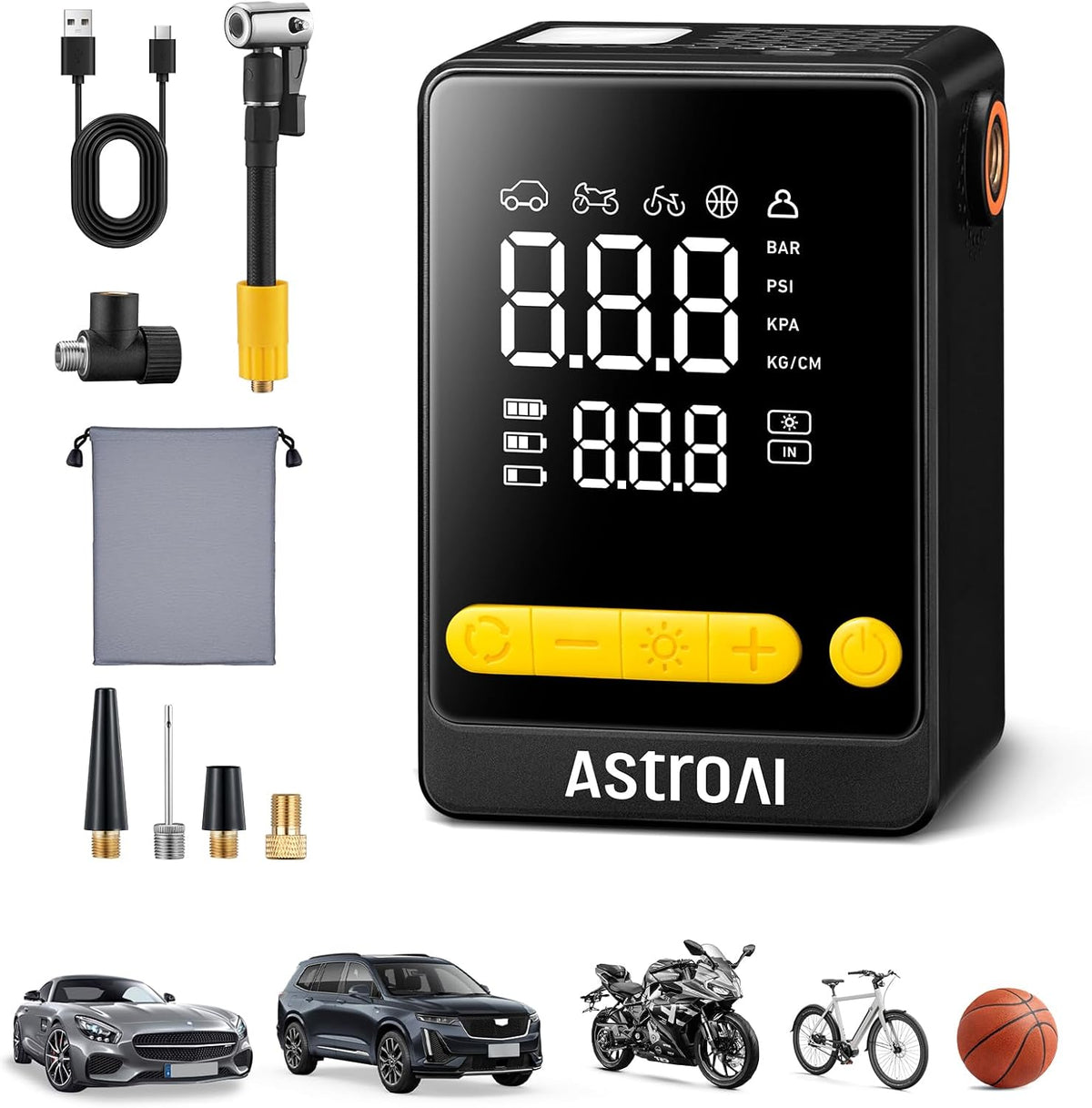 AstroAI L10 Mini compresor de aire portátil para inflador de neumát...