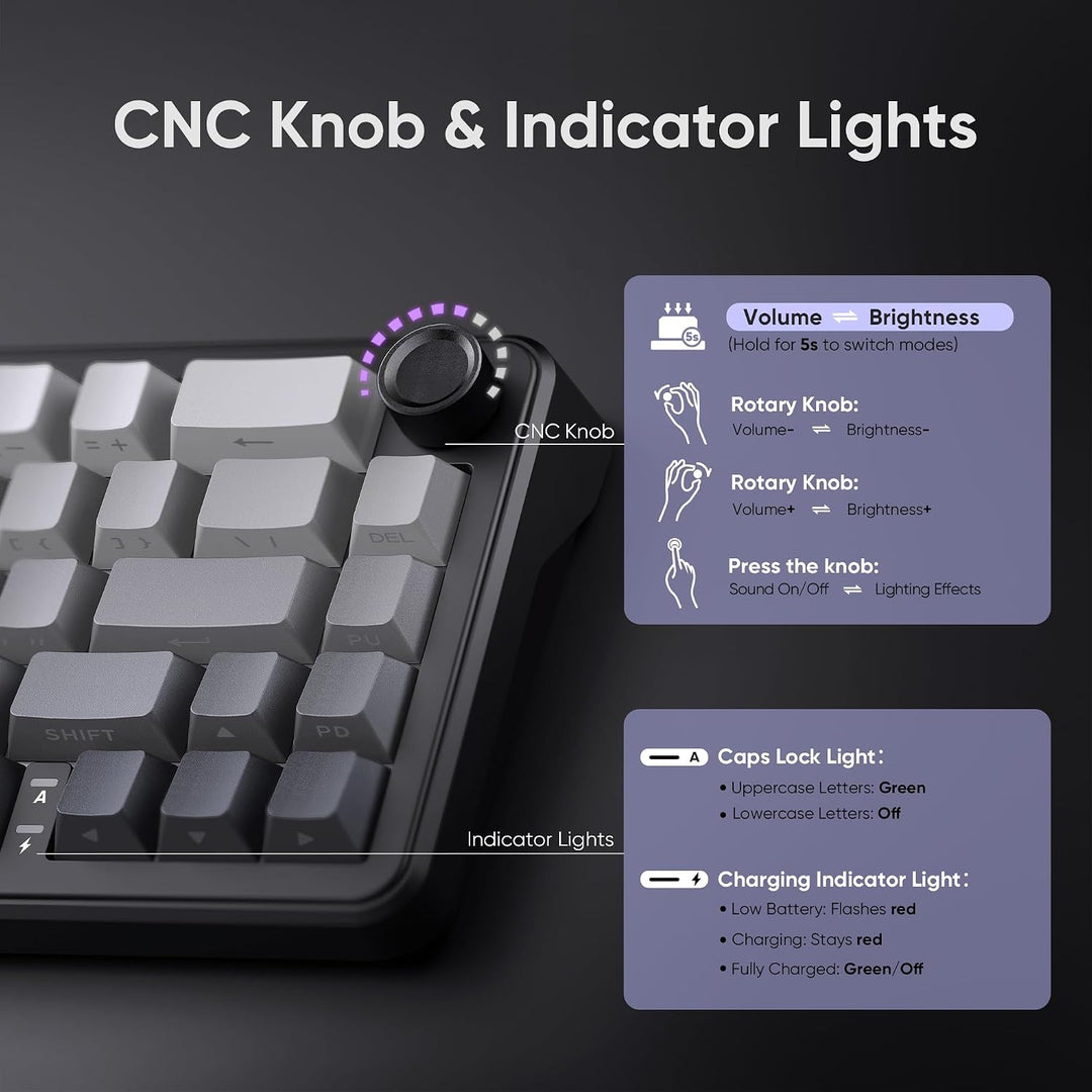 Teclado mecánico inalámbrico para juegos RedThunder K65, conexión d...