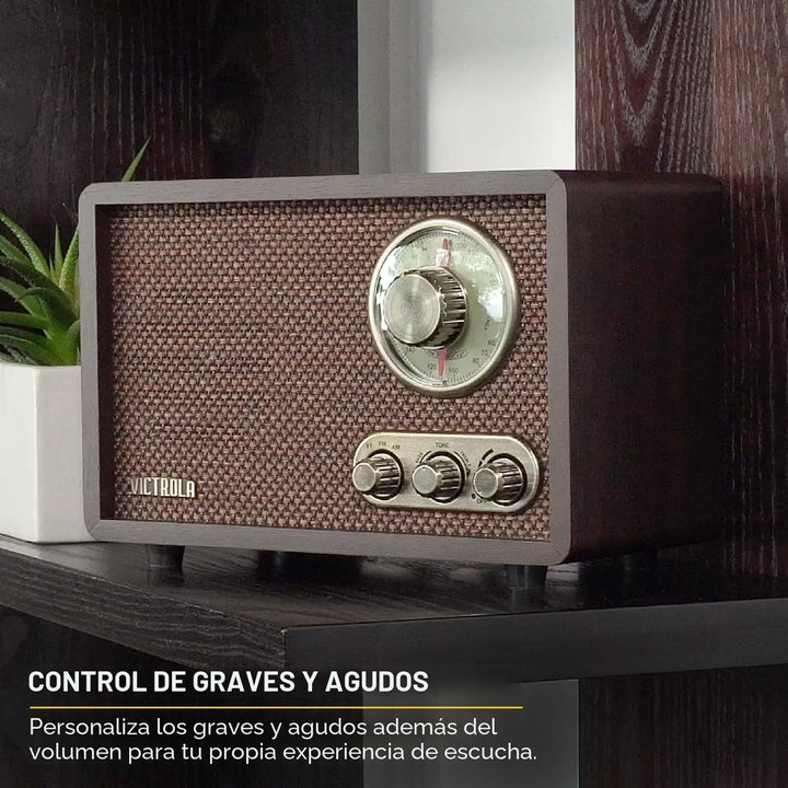 Victrola Willow - Radio Bluetooth de madera retro con altavoces int...