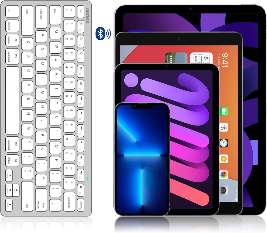 Arteck Teclado Bluetooth ultradelgado compatible con iPad de 10.2 p...