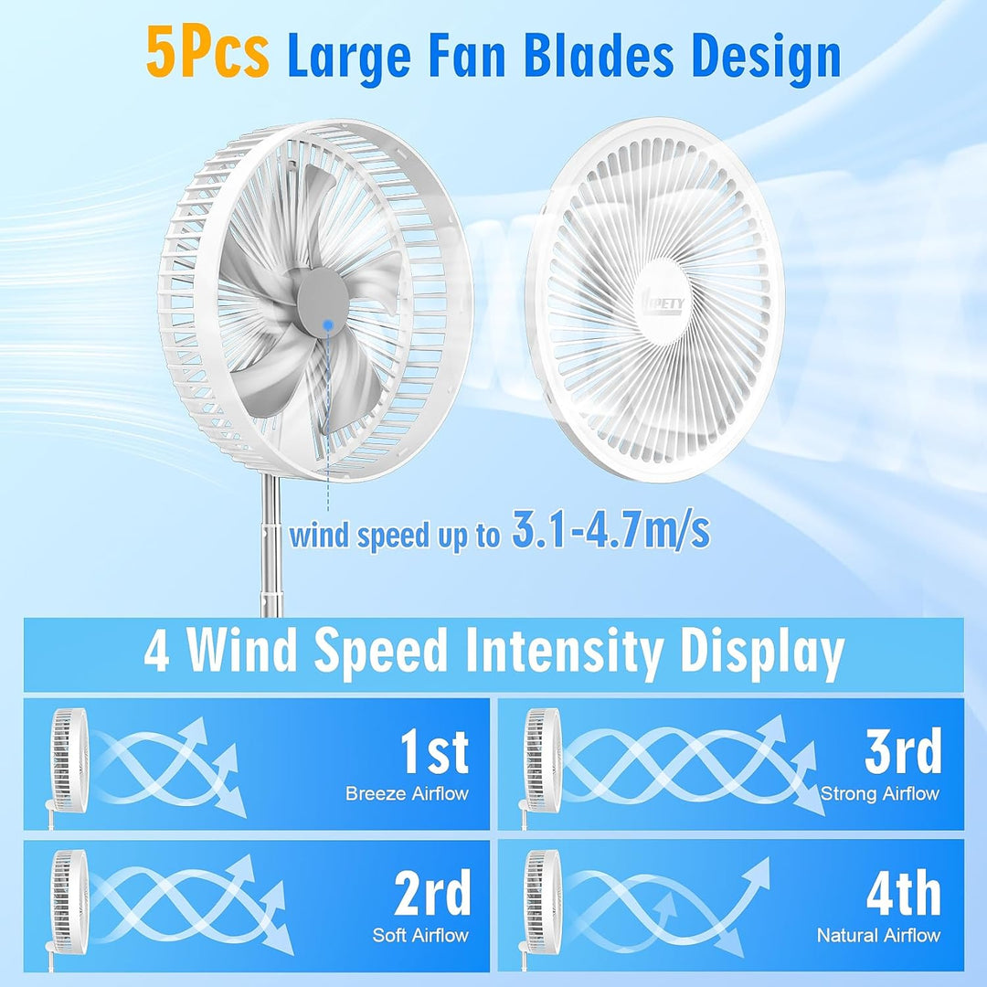 Ventilador oscilante recargable plegable portátil - 8.6" 8000mah ve...