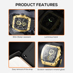 Relojes de hombre Reloj de cuarzo analógico cuadrado de lujo para