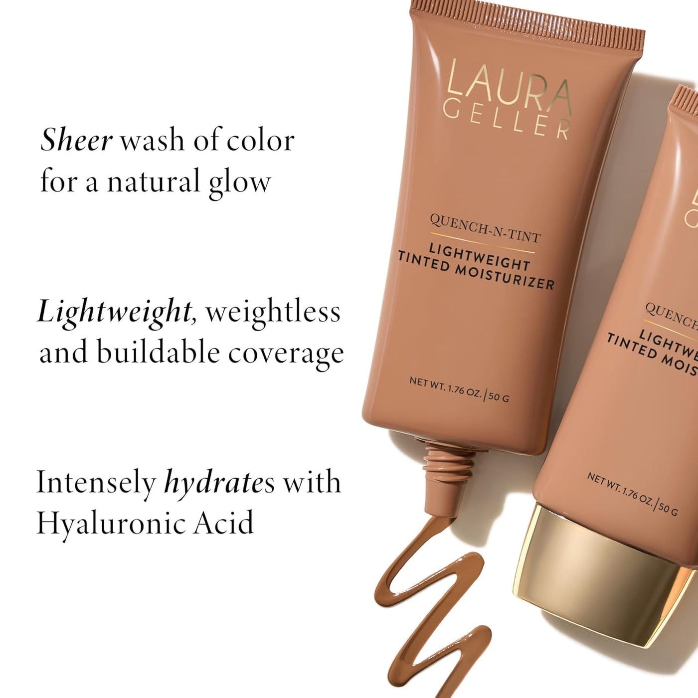 LAURA GELLER NEW YORK Quench-n-Tint - Hidratante tintado, cobertura...