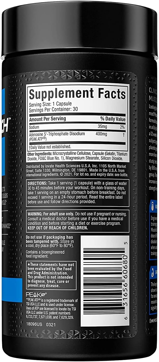 MuscleTech Constructor muscular con ATP pico para fuerza, multivita...