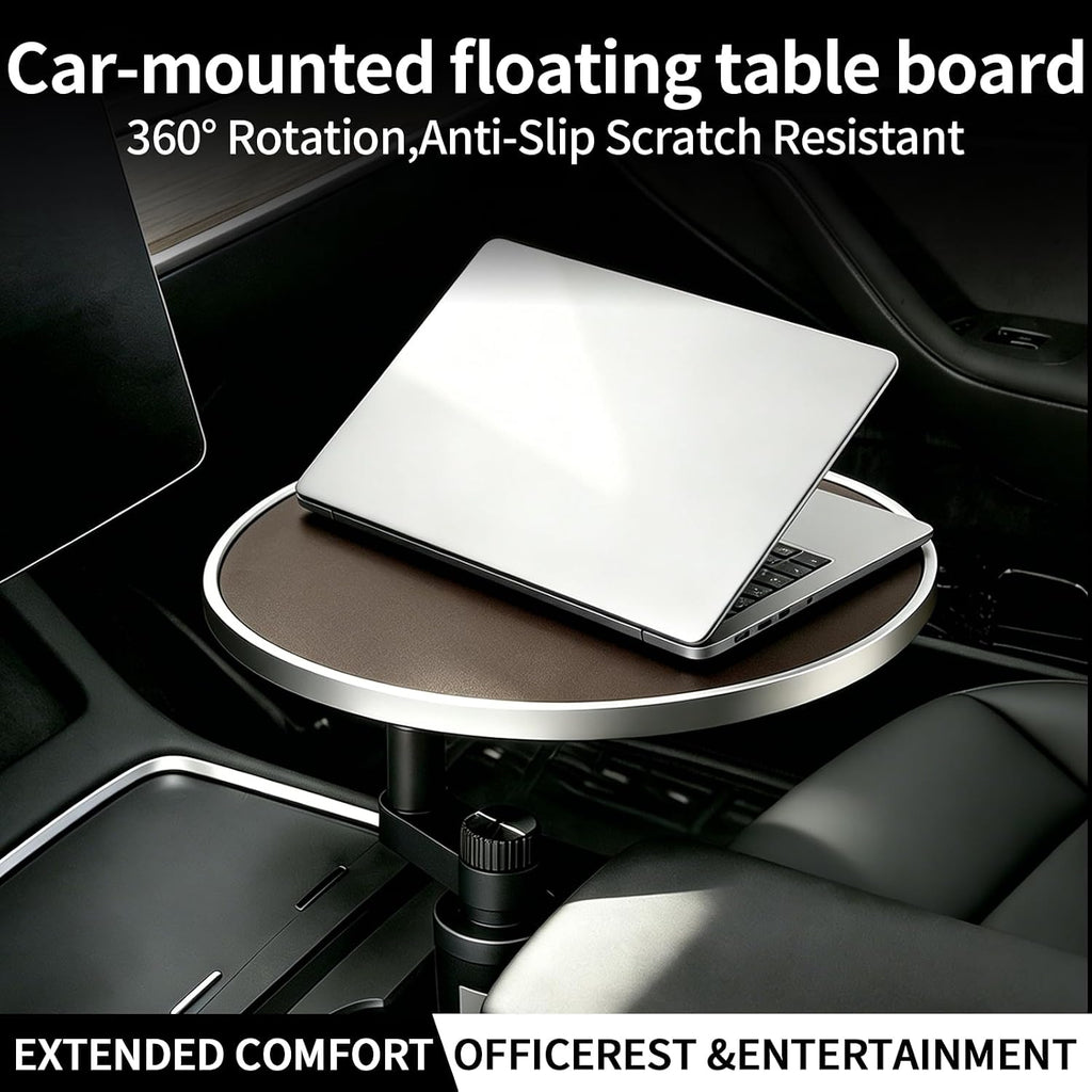 Bandeja y portavasos para automóvil, escritorio giratorio de 360° para computadora portátil, bandeja para volante, mesa de bandeja de comida para automóvil para comer, soporte automático para