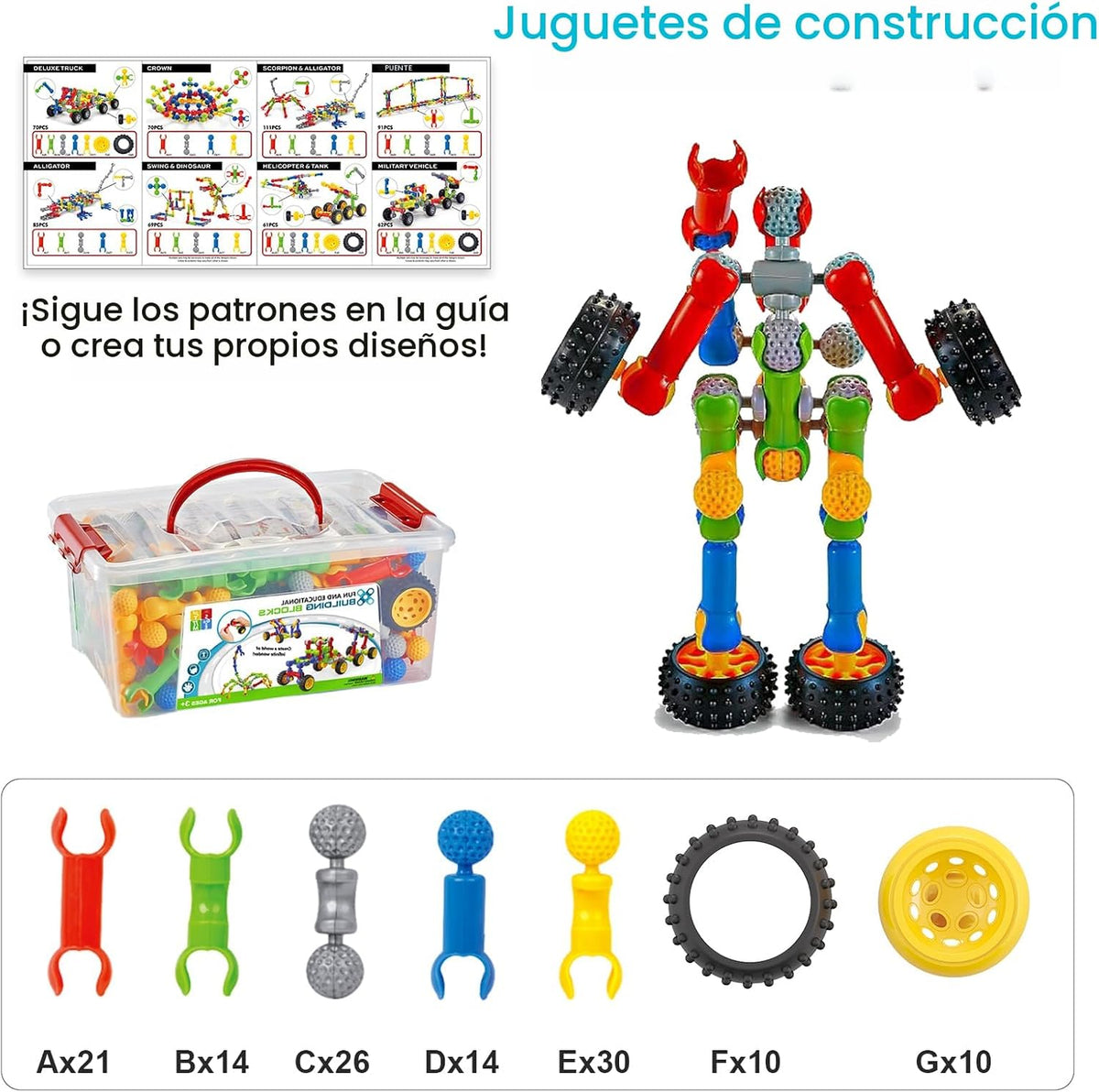 Juguetes de construcción STEM para niños y niñas de 3, 4, 5, 6, 7, 8