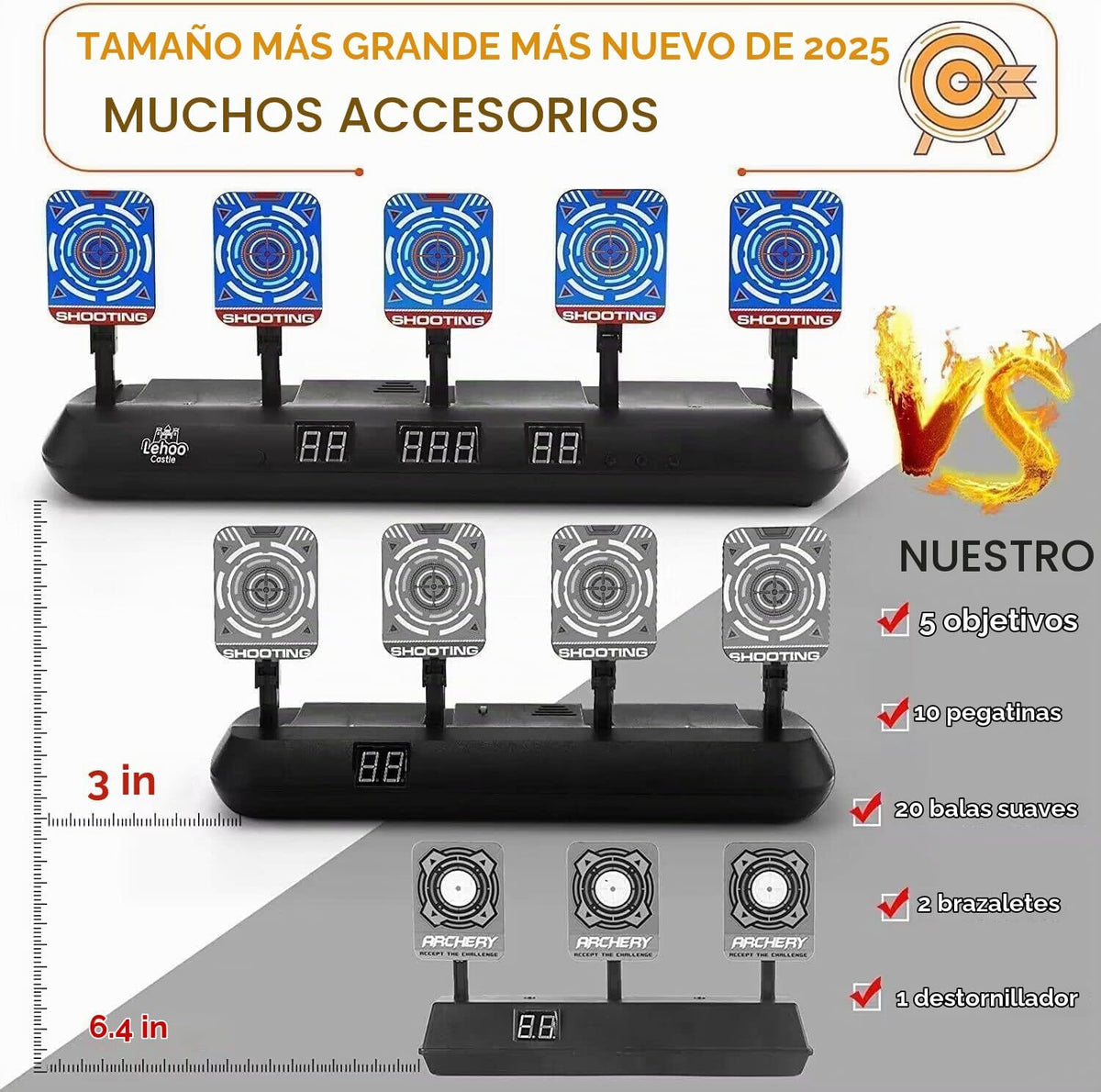 Lehoo Castle Objetivos de tiro para pistolas Nerf, 5 objetivos de práctica