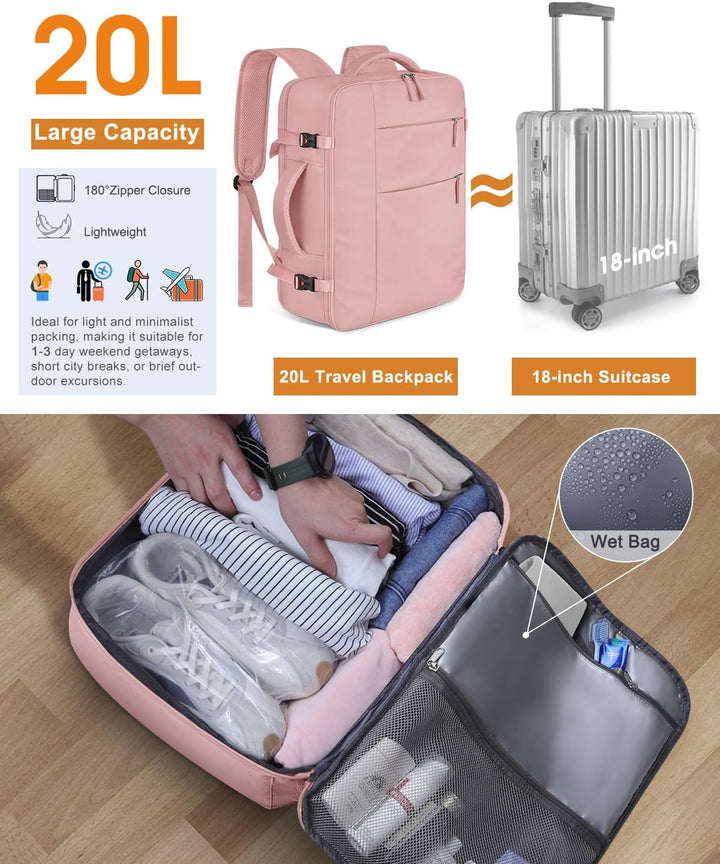 Mochila de viaje Capolo para mujeres y hombres, mochila impermeable...