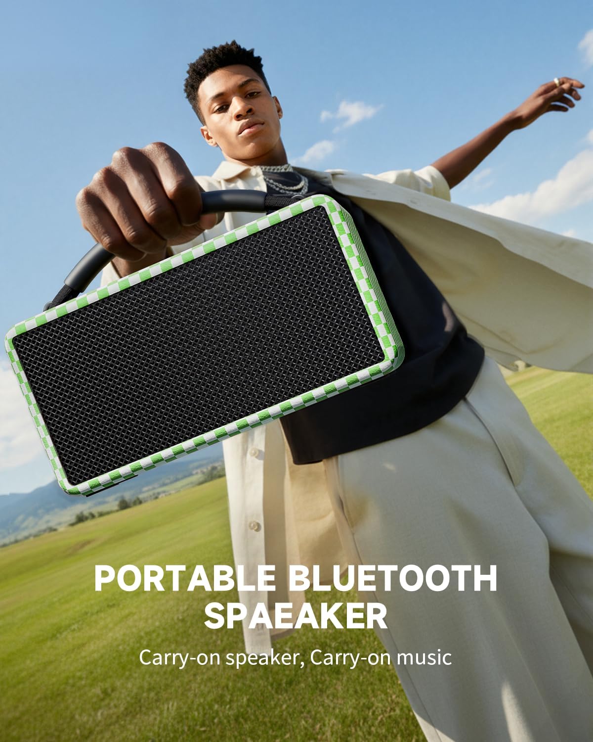 DINDIN Altavoz Bluetooth Portátil: 80W (Pico), 20H Tiempo de Reprod...