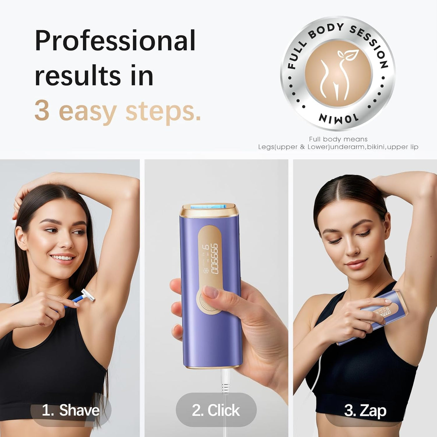 Dispositivo de depilación láser IPL para mujeres y hombres, seguro...
